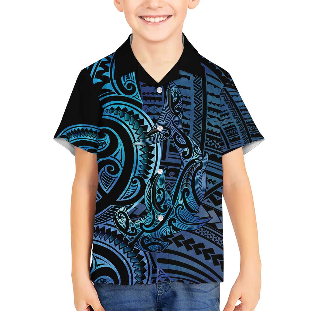 New Zealand Hammerhead Shark Hawaiian Shirt Maori Haehae Mangopare Galaxy LT14 - Polynesian Pride