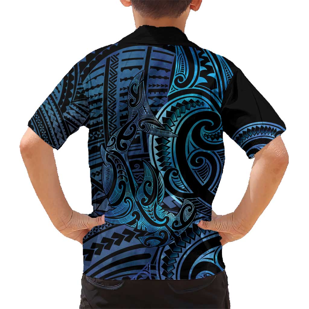 New Zealand Hammerhead Shark Hawaiian Shirt Maori Haehae Mangopare Galaxy LT14 - Polynesian Pride