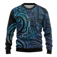 New Zealand Hammerhead Shark Ugly Christmas Sweater Maori Haehae Mangopare Galaxy LT14 - Polynesian Pride