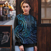 New Zealand Hammerhead Shark Ugly Christmas Sweater Maori Haehae Mangopare Galaxy LT14 - Polynesian Pride