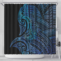 New Zealand Hammerhead Shark Shower Curtain Maori Haehae Mangopare Galaxy LT14 - Polynesian Pride
