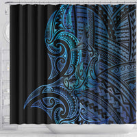 New Zealand Hammerhead Shark Shower Curtain Maori Haehae Mangopare Galaxy LT14 - Polynesian Pride