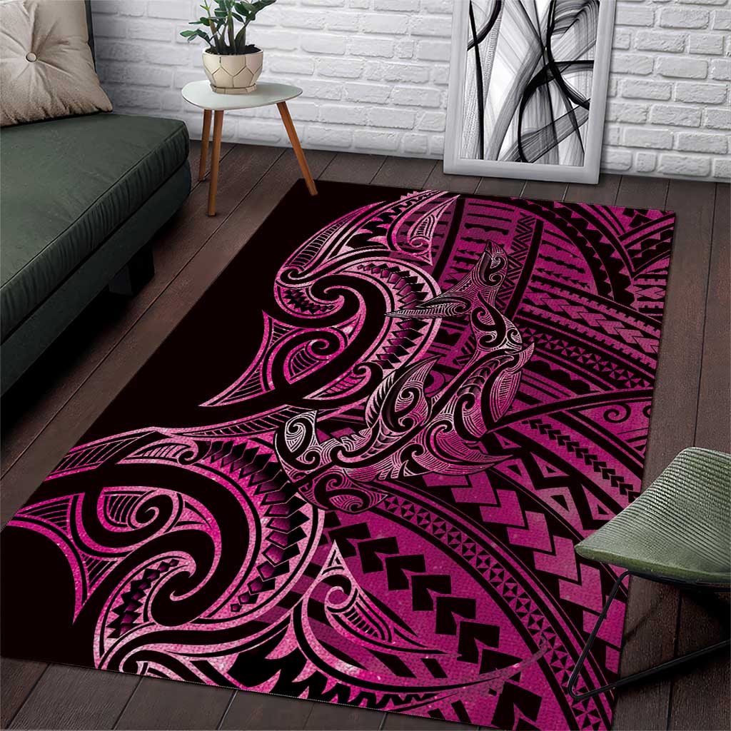 New Zealand Hammerhead Shark Area Rug Maori Haehae Mangopare Pink LT14 Pink - Polynesian Pride