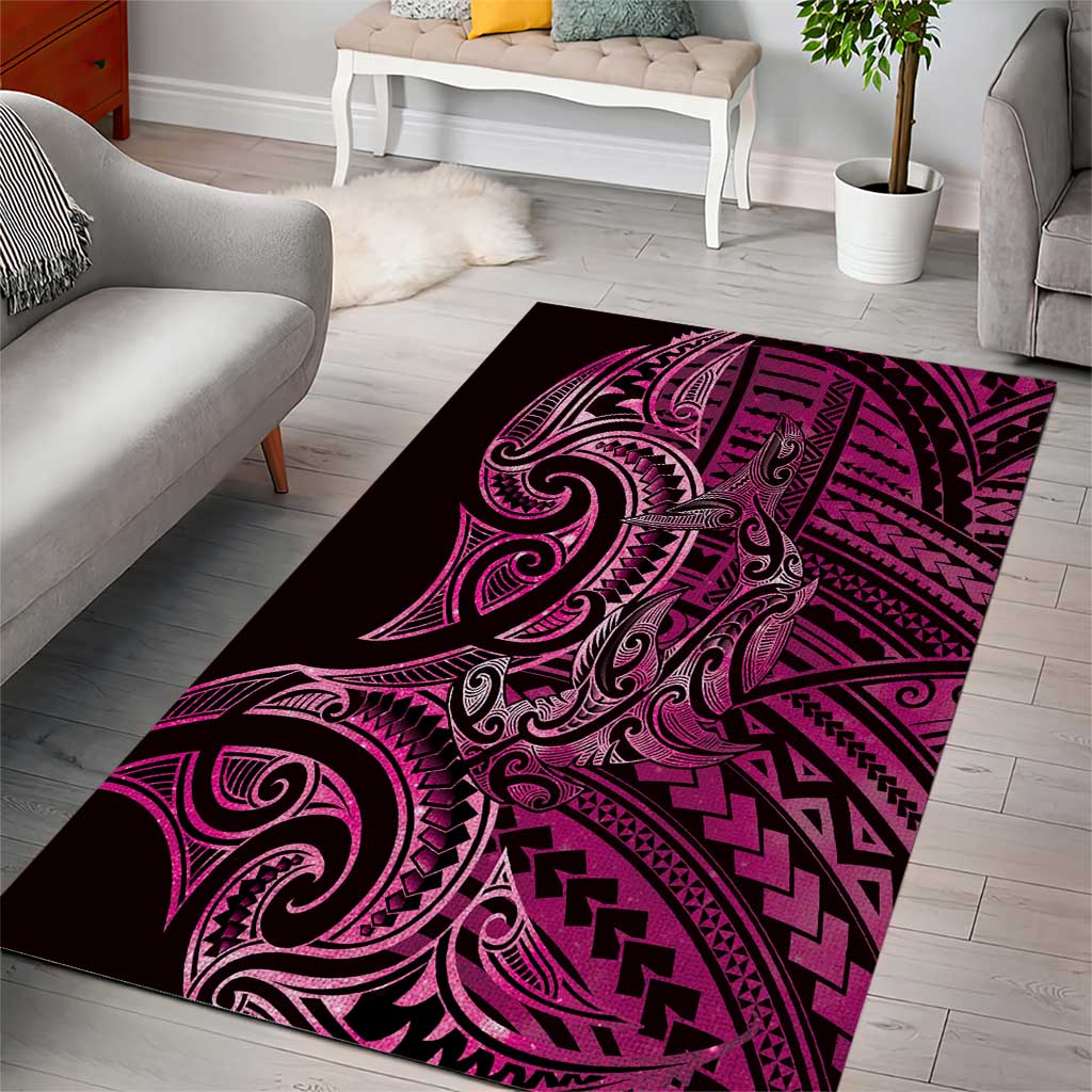 New Zealand Hammerhead Shark Area Rug Maori Haehae Mangopare Pink LT14 - Polynesian Pride