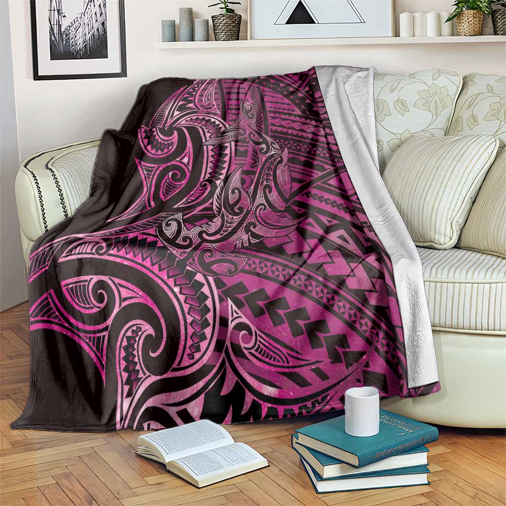 New Zealand Hammerhead Shark Blanket Maori Haehae Mangopare Pink LT14 Pink - Polynesian Pride