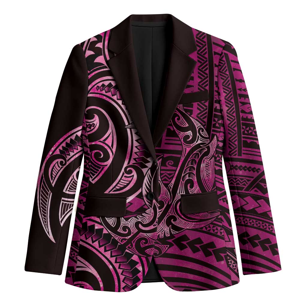 New Zealand Hammerhead Shark Blazer Maori Haehae Mangopare Pink LT14 Unisex Pink - Polynesian Pride