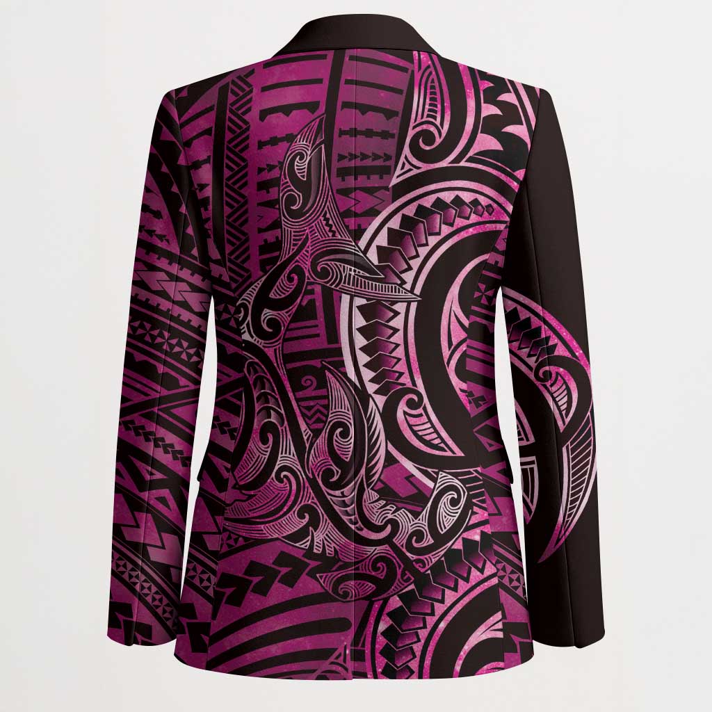 New Zealand Hammerhead Shark Blazer Maori Haehae Mangopare Pink LT14 - Polynesian Pride