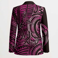 New Zealand Hammerhead Shark Blazer Maori Haehae Mangopare Pink LT14 - Polynesian Pride
