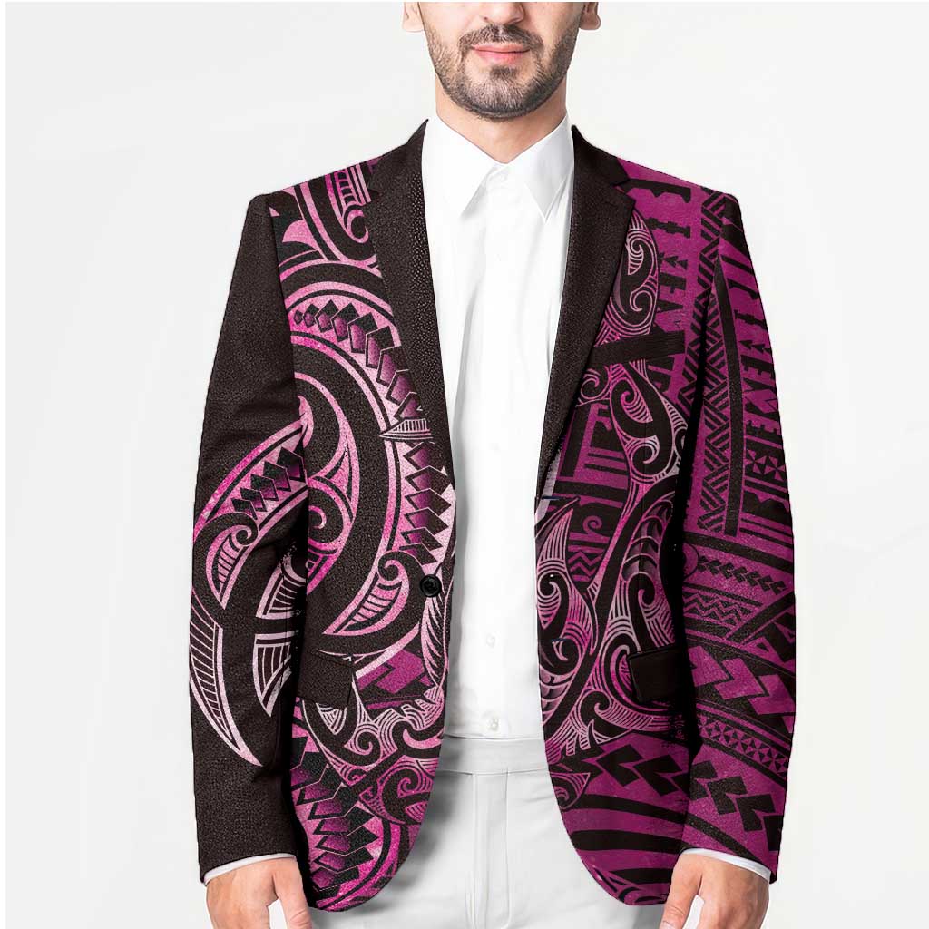 New Zealand Hammerhead Shark Blazer Maori Haehae Mangopare Pink LT14 - Polynesian Pride