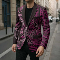 New Zealand Hammerhead Shark Blazer Maori Haehae Mangopare Pink LT14 - Polynesian Pride