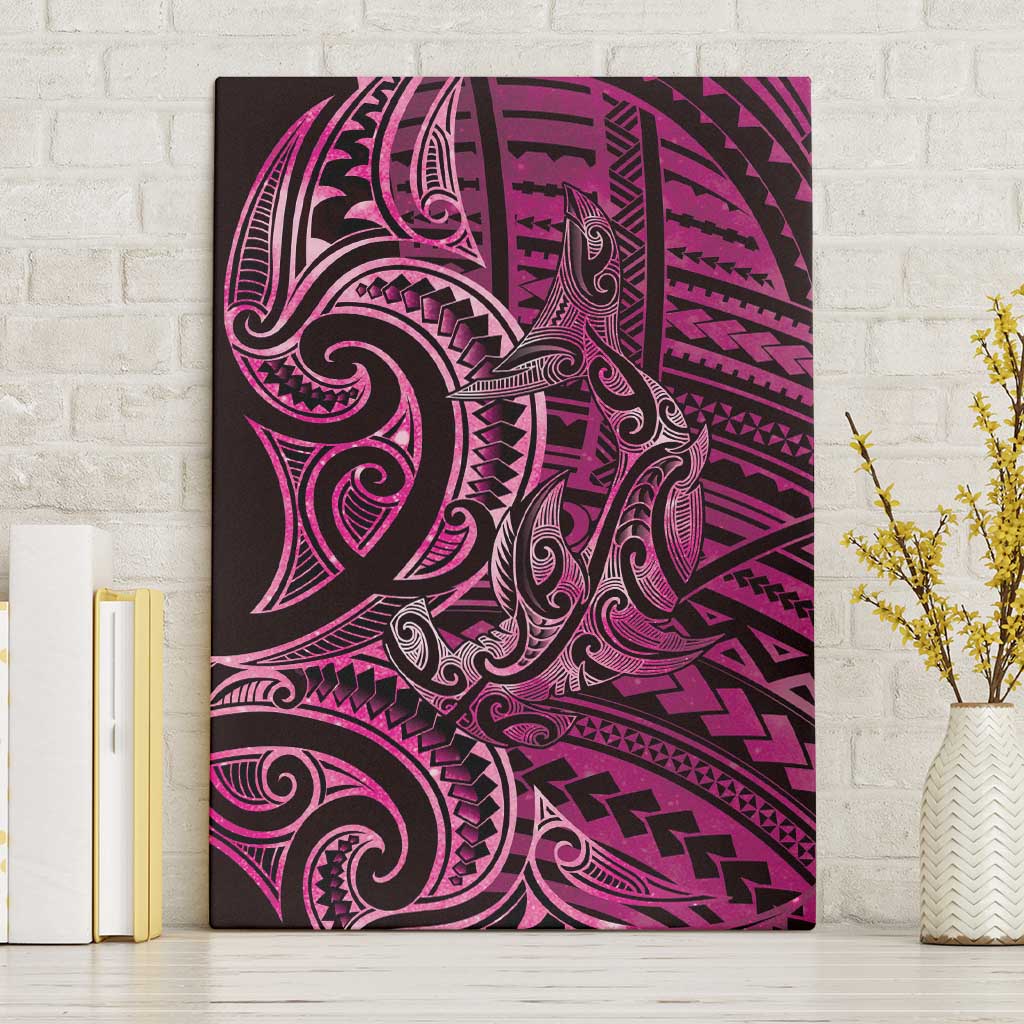 New Zealand Hammerhead Shark Canvas Wall Art Maori Haehae Mangopare Pink LT14 Without Frame Pink - Polynesian Pride