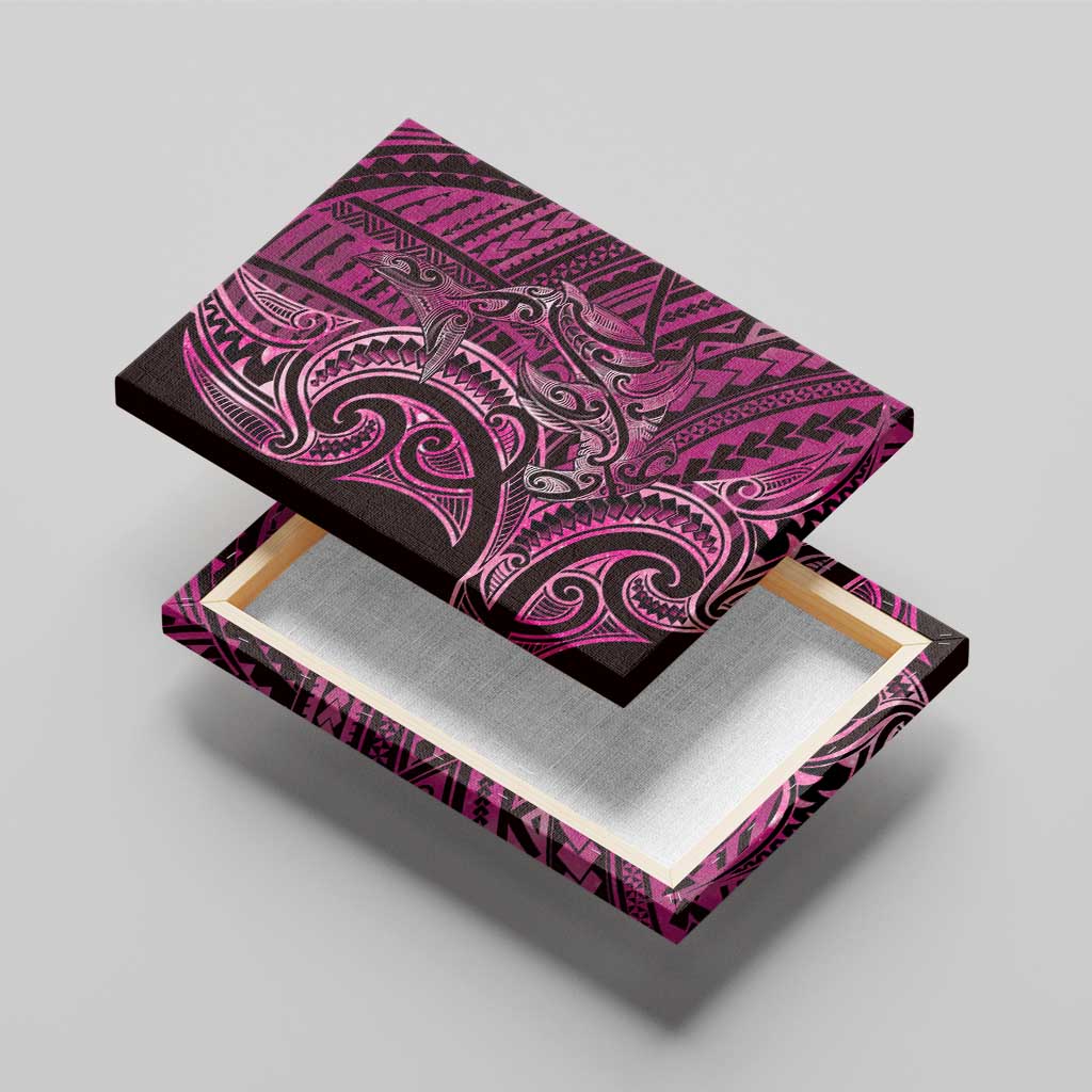 New Zealand Hammerhead Shark Canvas Wall Art Maori Haehae Mangopare Pink LT14 - Polynesian Pride