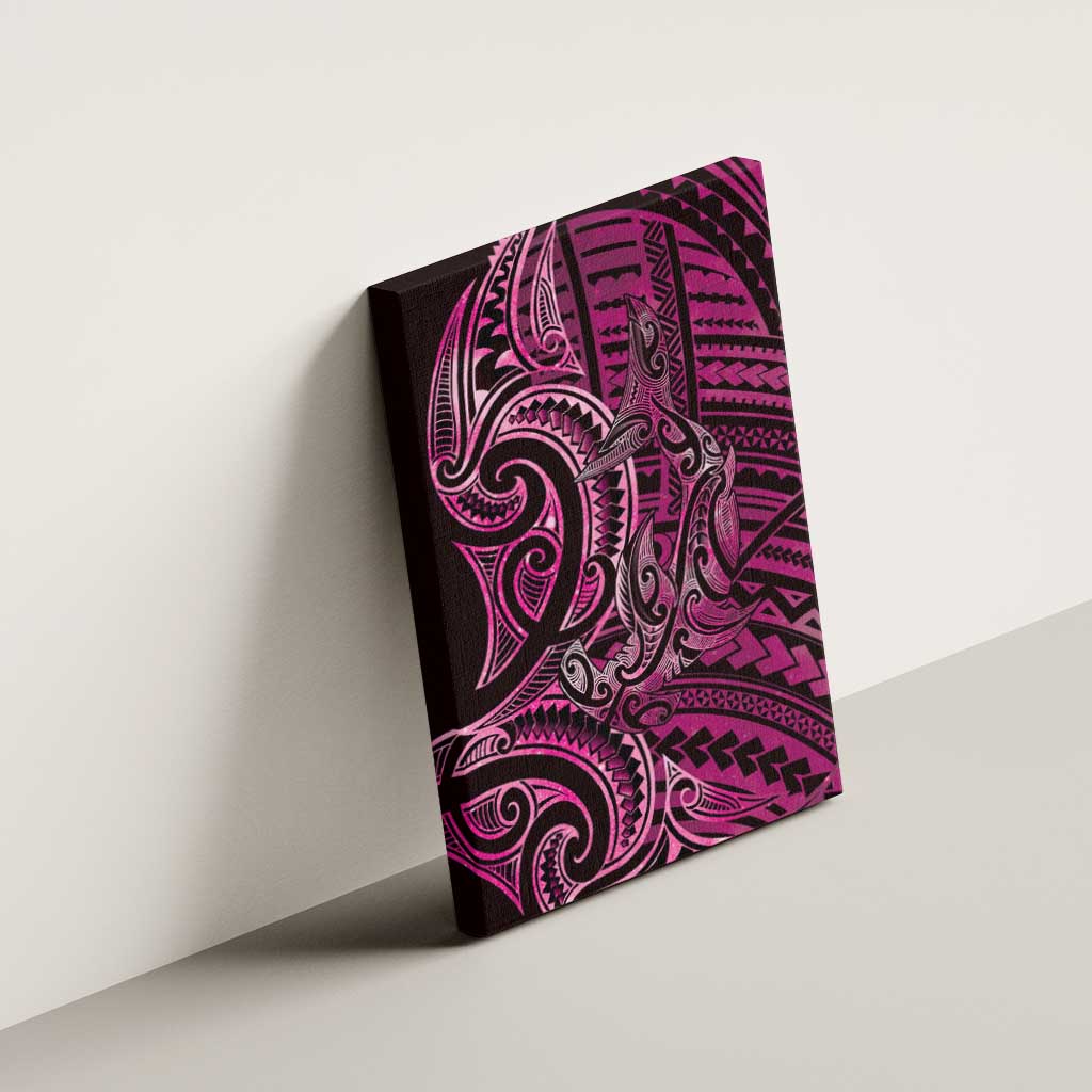 New Zealand Hammerhead Shark Canvas Wall Art Maori Haehae Mangopare Pink LT14 - Polynesian Pride