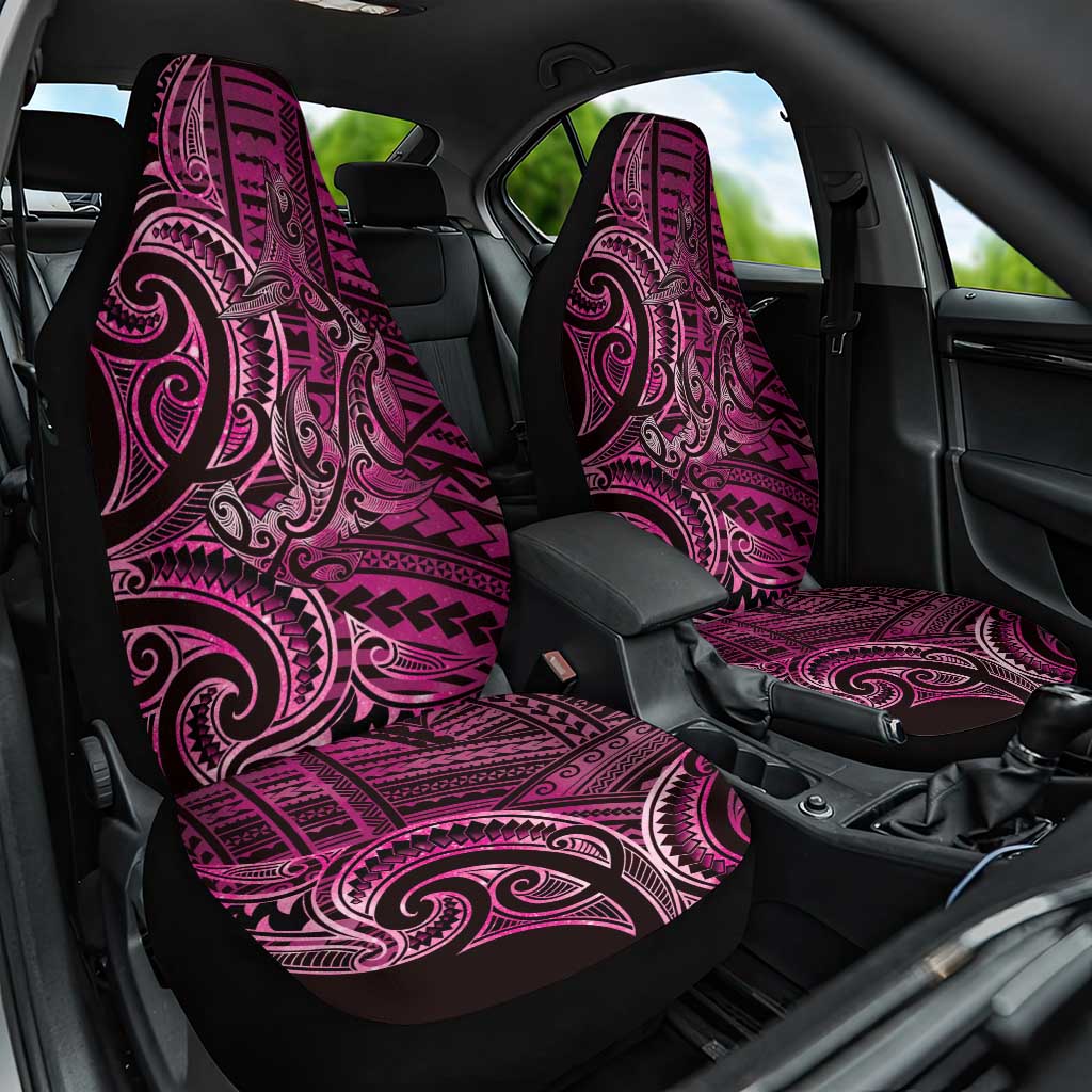 New Zealand Hammerhead Shark Car Seat Cover Maori Haehae Mangopare Pink LT14 One Size Pink - Polynesian Pride