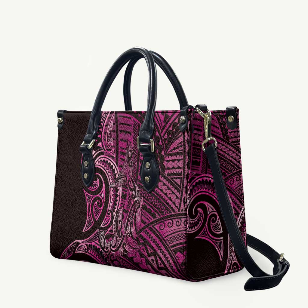New Zealand Hammerhead Shark Leather Bag Maori Haehae Mangopare Pink LT14 Pink - Polynesian Pride