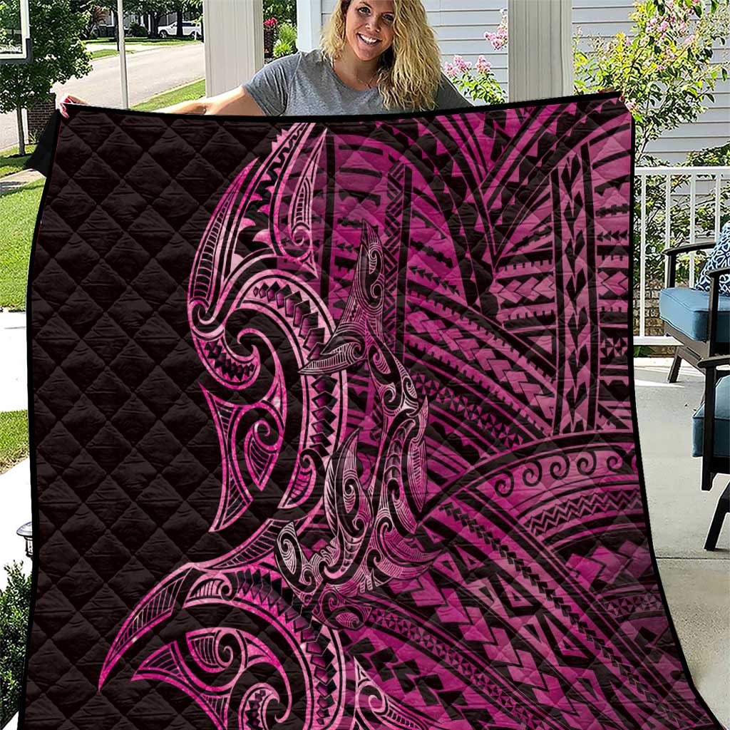 New Zealand Hammerhead Shark Quilt Maori Haehae Mangopare Pink LT14 Pink - Polynesian Pride