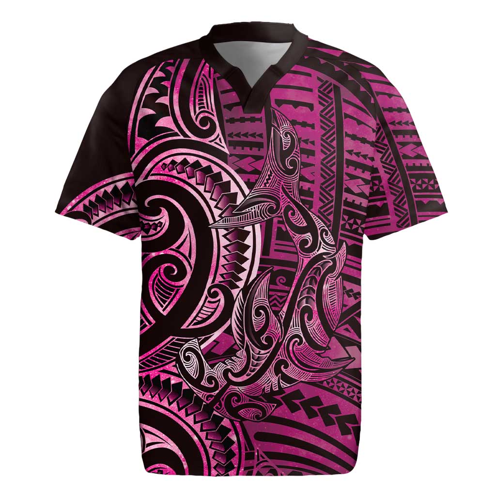 New Zealand Hammerhead Shark Rugby Jersey Maori Haehae Mangopare Pink LT14 Pink - Polynesian Pride