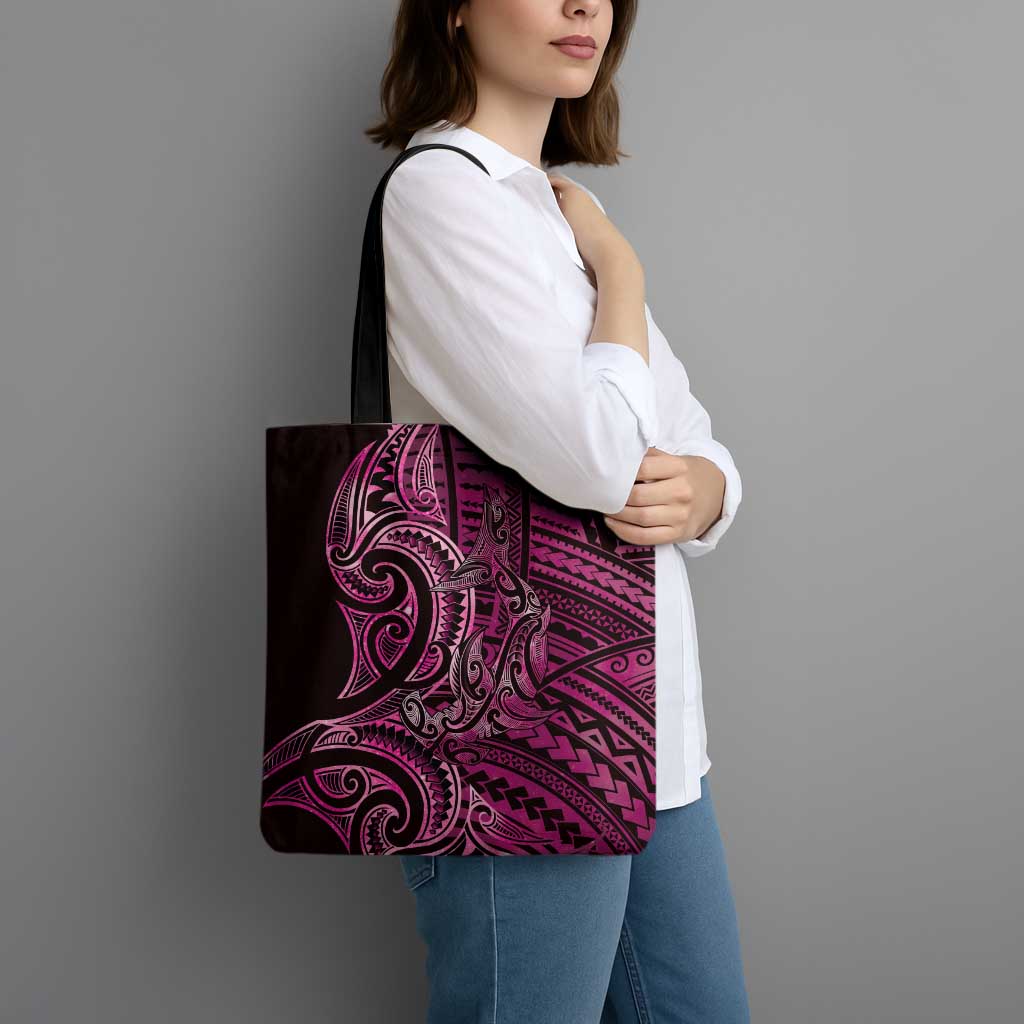 New Zealand Hammerhead Shark Tote Bag Maori Haehae Mangopare Pink LT14 - Polynesian Pride