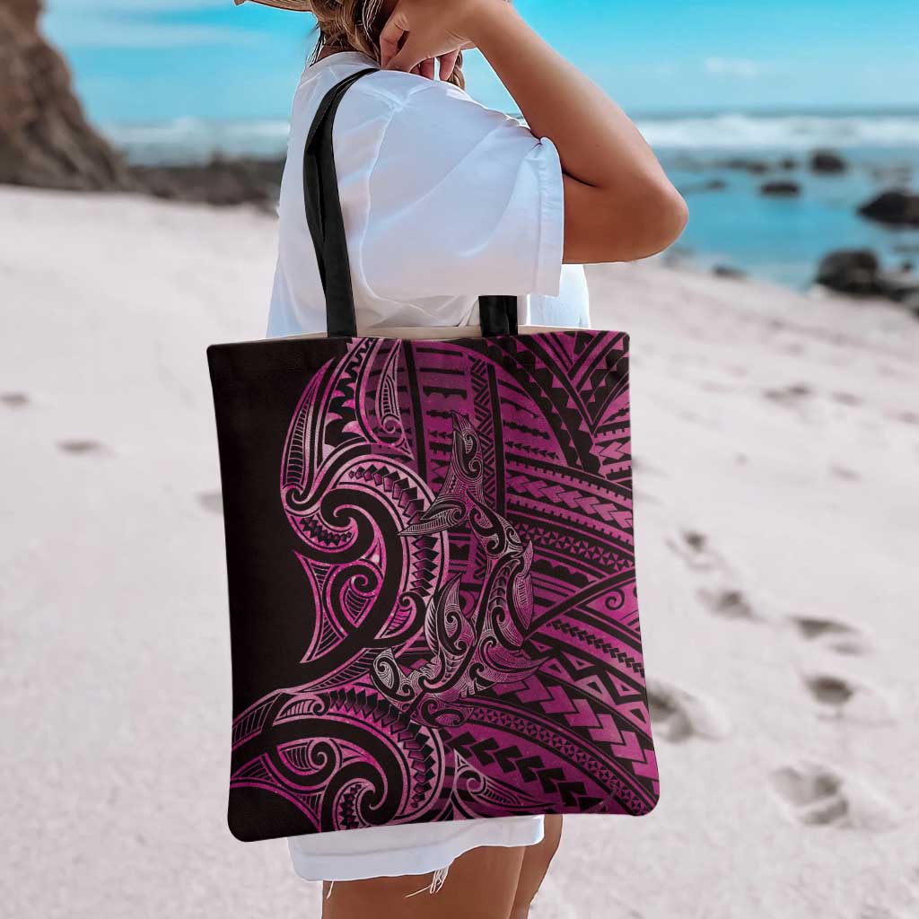 New Zealand Hammerhead Shark Tote Bag Maori Haehae Mangopare Pink LT14 - Polynesian Pride
