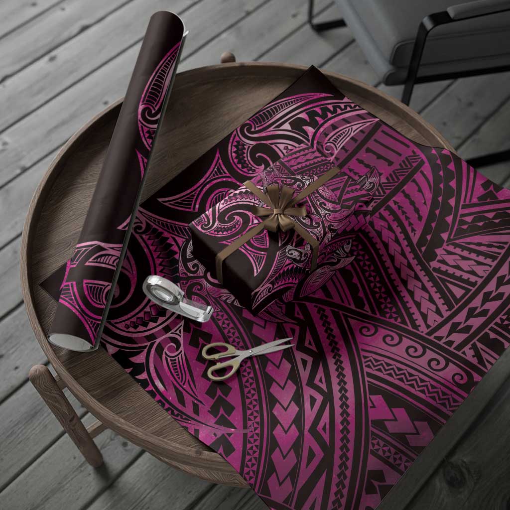 New Zealand Hammerhead Shark Wrapping Paper Maori Haehae Mangopare Pink LT14 - Polynesian Pride