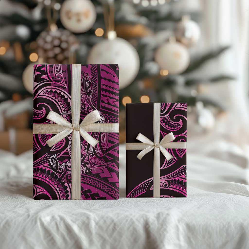 New Zealand Hammerhead Shark Wrapping Paper Maori Haehae Mangopare Pink LT14 - Polynesian Pride