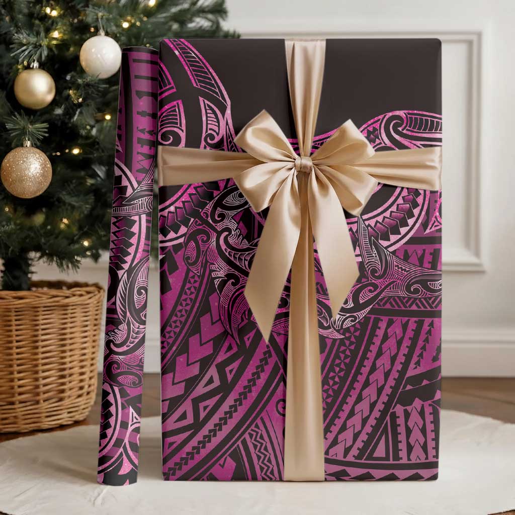 New Zealand Hammerhead Shark Wrapping Paper Maori Haehae Mangopare Pink LT14 - Polynesian Pride