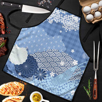 Blue Palaka Japanese Patterns Apron Asanoha Seigaiha Sakura Motif LT14 Blue - Polynesian Pride