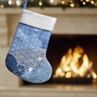 Blue Palaka Japanese Patterns Christmas Stocking Asanoha Seigaiha Sakura Motif LT14 Set of 2 Blue - Polynesian Pride