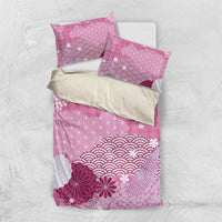 Pink Palaka Japanese Patterns Bedding Set Asanoha Seigaiha Sakura Motif LT14 US Twin 172cm x 218cm Pink - Polynesian Pride