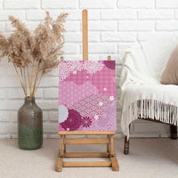 Pink Palaka Japanese Patterns Canvas Wall Art Asanoha Seigaiha Sakura Motif LT14 - Polynesian Pride