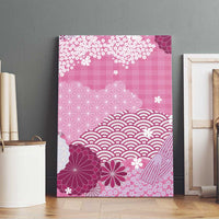 Pink Palaka Japanese Patterns Canvas Wall Art Asanoha Seigaiha Sakura Motif LT14 - Polynesian Pride