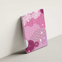 Pink Palaka Japanese Patterns Canvas Wall Art Asanoha Seigaiha Sakura Motif LT14 - Polynesian Pride