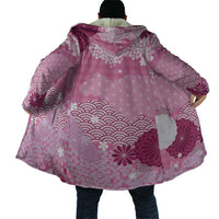 Pink Palaka Japanese Patterns Cloak Asanoha Seigaiha Sakura Motif LT14 - Polynesian Pride
