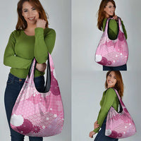 Pink Palaka Japanese Patterns Grocery Bag Asanoha Seigaiha Sakura Motif LT14 - Polynesian Pride