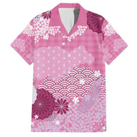 Pink Palaka Japanese Patterns Hawaiian Shirt Asanoha Seigaiha Sakura Motif LT14 Pink - Polynesian Pride
