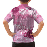 Pink Palaka Japanese Patterns Hawaiian Shirt Asanoha Seigaiha Sakura Motif LT14 - Polynesian Pride