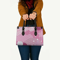 Pink Palaka Japanese Patterns Leather Bag Asanoha Seigaiha Sakura Motif LT14 - Polynesian Pride