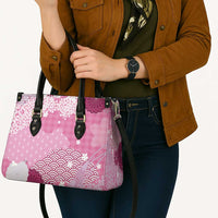 Pink Palaka Japanese Patterns Leather Bag Asanoha Seigaiha Sakura Motif LT14 - Polynesian Pride
