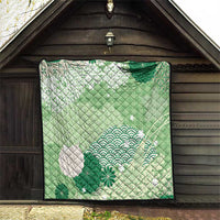 Green Palaka Japanese Patterns Quilt Asanoha Seigaiha Sakura Motif LT14 - Polynesian Pride