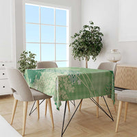 Green Palaka Japanese Patterns Tablecloth Asanoha Seigaiha Sakura Motif LT14 - Polynesian Pride