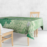 Green Palaka Japanese Patterns Tablecloth Asanoha Seigaiha Sakura Motif LT14 - Polynesian Pride