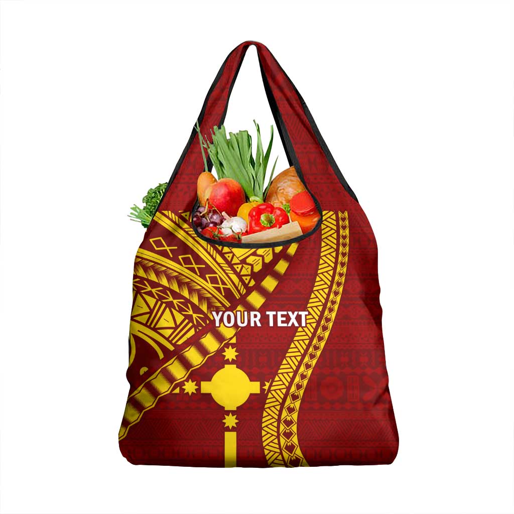 Personalised Fiji Rotuma Grocery Bag Fijian Tapa Pattern LT14 1-pack One Size Maroon - Polynesian Pride