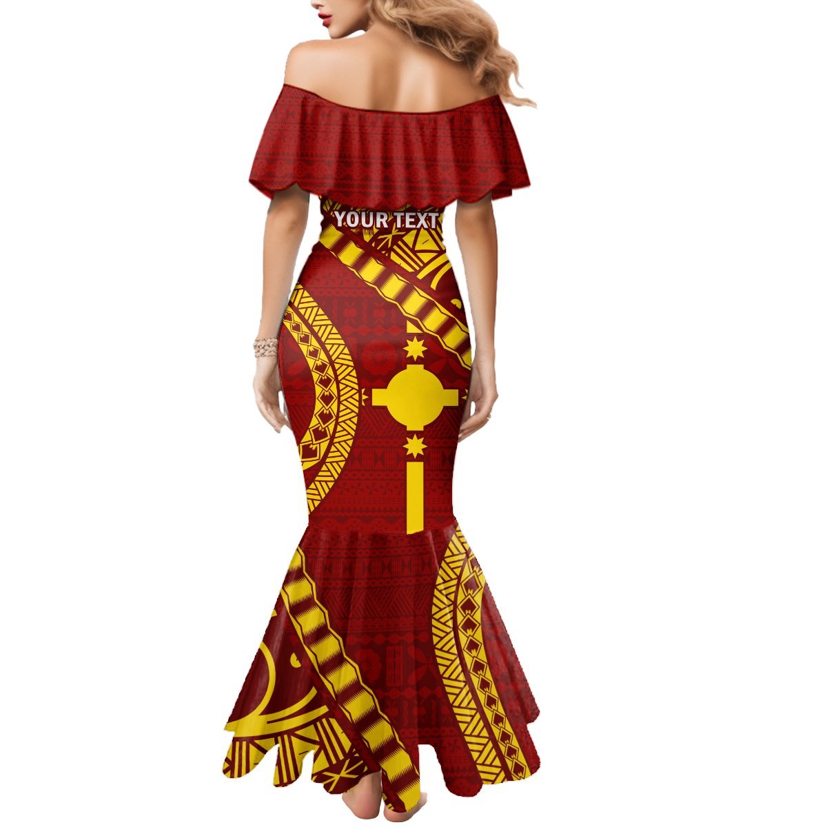 Personalised Fiji Rotuma Mermaid Dress Fijian Tapa Pattern LT14 - Polynesian Pride