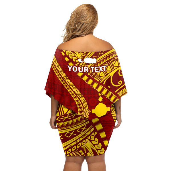 Personalised Fiji Rotuma Off Shoulder Short Dress Fijian Tapa Pattern LT14