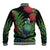 New Zealand Tui Bird Christmas Baseball Jacket Maori Fern Mix Pohotukawa