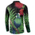 New Zealand Tui Bird Christmas Button Sweatshirt Maori Fern Mix Pohotukawa