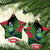 New Zealand Tui Bird Christmas Ceramic Ornament Maori Fern Mix Pohotukawa