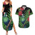 New Zealand Tui Bird Christmas Couples Matching Summer Maxi Dress and Hawaiian Shirt Maori Fern Mix Pohotukawa