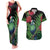 New Zealand Tui Bird Christmas Couples Matching Tank Maxi Dress and Hawaiian Shirt Maori Fern Mix Pohotukawa