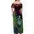 New Zealand Tui Bird Christmas Family Matching Off Shoulder Maxi Dress and Hawaiian Shirt Maori Fern Mix Pohotukawa